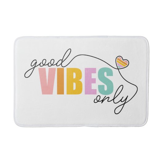 Tapis De Bain Good Vibes seulement Rainbow Heart (Devant)