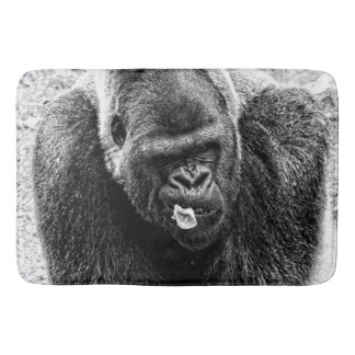 Tapis De Bain Gorille masculin de Silverback de plaine, noir et