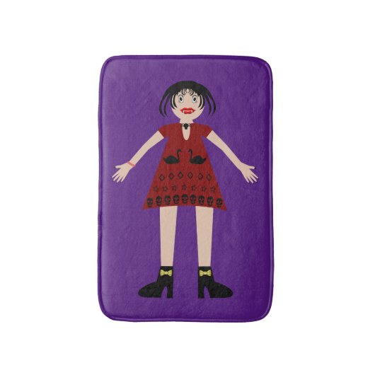 Tapis De Bain Gothique Halloween Vampire Lady (Devant (Vertical))