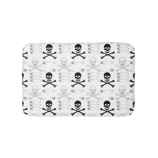 Tapis De Bain Gothique Skuls et Bones Punk Rock (Devant)