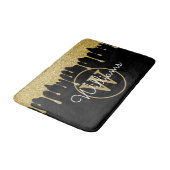 Tapis De Bain Gouttes de paillettes dorées Monogramme Écriture é (Angle)