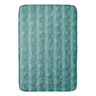 Tapis De Bain Gouttes de pluie sur du métal vert