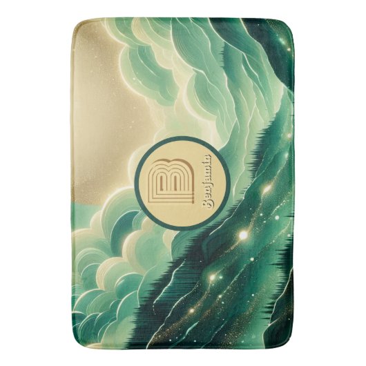 Tapis De Bain Gradient Emerald Kelly Parties scintillant verte M (devant Vertical)