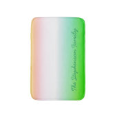 Tapis De Bain Gradient vert minty à blanc avec script vert (Devant (Vertical))