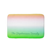 Tapis De Bain Gradient vert minty à blanc avec script vert (Devant)