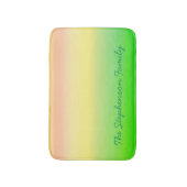 Tapis De Bain Gradient vert minty à jaune avec script vert (Devant (Vertical))