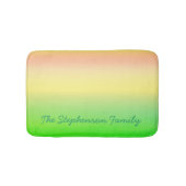 Tapis De Bain Gradient vert minty à jaune avec script vert (Devant)