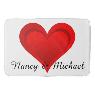 Tapis De Bain Gradients RED LOVE HEART + votre texte et vos idée
