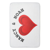 Tapis De Bain Gradients RED LOVE HEART + votre texte et vos idée (devant Vertical)