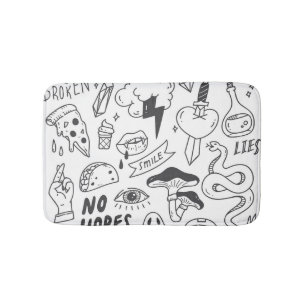 Tapis De Bain Graffiti mignon : Doodle Art Set.
