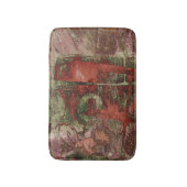 Tapis De Bain Graffiti peint Grunge Automne Rouge Vert rouille (Devant (Vertical))