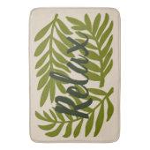 Tapis De Bain Grande feuille verte Nature 'Relax' Citation (devant Vertical)