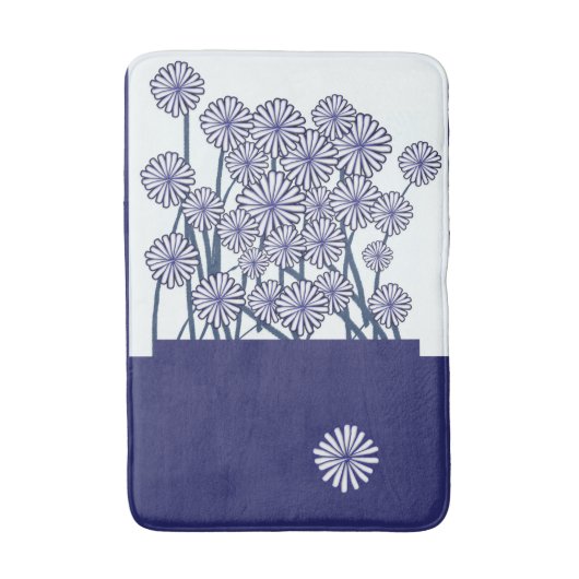 Tapis De Bain Grande Fleur Bleue (Devant (Vertical))