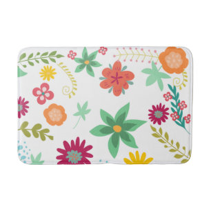 Tapis De Bain Grande Fleur d'art brillant et coloré