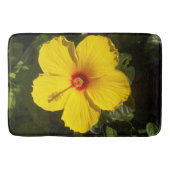 Tapis de bain grande fleur d'hibiscus jaune (Devant)