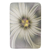 Tapis De Bain Grande Fleur d'ivoire, Abstrait Art Fractal Modern (devant Vertical)