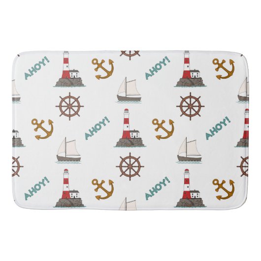 Tapis De Bain Grande Motif Illustré Couleur+Blanc (Devant)