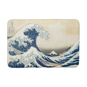Tapis De Bain Grande vague au large de Kanagawa Hokusai Vintage 