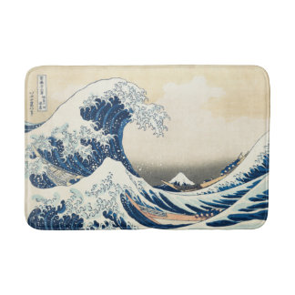 Tapis De Bain Grande vague au large de Kanagawa Hokusai Vintage 