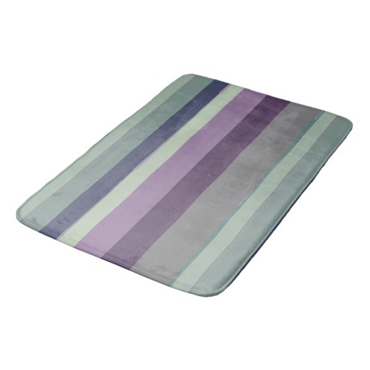 Tapis De Bain Grandes Abstraites violettes, bleues et vertes (Angle)