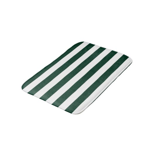 Tapis De Bain Grandes vertes foncées et blanches (Angle)