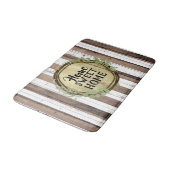 Tapis De Bain Grange en bois Brown et blanc rustique (Angle)
