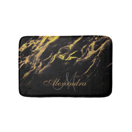 Tapis De Bain Granite noir et doré (Devant)