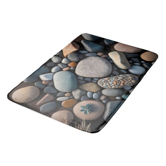 Tapis De Bain Graphique 3D River Rocks (Angle)