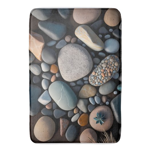 Tapis De Bain Graphique 3D River Rocks (devant Vertical)