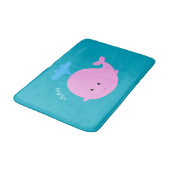 Tapis de bain graphique baleine rose (Angle)