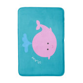 Tapis de bain graphique baleine rose (Devant (Vertical))
