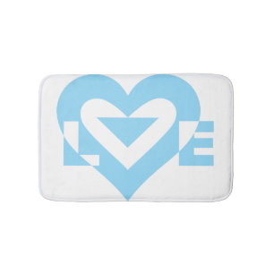 Tapis De Bain Graphique d'amour cool, Bleu