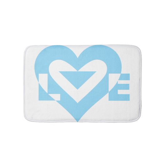 Tapis De Bain Graphique d'amour cool, Bleu (Devant)