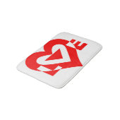 Tapis De Bain Graphique d'amour cool, Rouge (Angle)