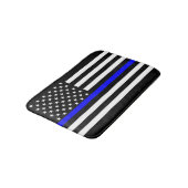 Tapis De Bain Graphique de la ligne bleue mince sur un drapeau a (Angle)