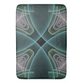 Tapis De Bain Graphique géométrique Turquoise moderne (devant Vertical)