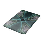 Tapis De Bain Graphique géométrique Turquoise moderne (Angle)