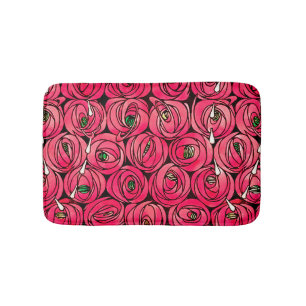 Tapis De Bain Graphique rose Art Nouveau Rennie Macintosh