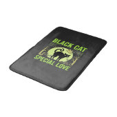Tapis De Bain Graphisme d'amour spécial chat noir Halloween (Angle)
