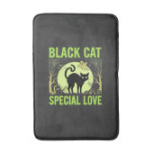 Tapis De Bain Graphisme d'amour spécial chat noir Halloween (Devant (Vertical))