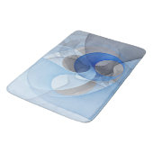 Tapis De Bain Graphisme d'art fractal abstrait bleu gris moderne (Angle)