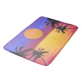 Tapis De Bain Graphisme de coucher de soleil tropical (Angle)