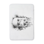 Tapis De Bain Graphisme de projection d'encre noire de crâne (Devant (Vertical))