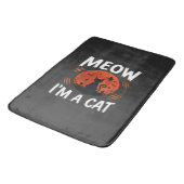 Tapis De Bain Graphisme de silhouette de chat de lune drôle d'Ha (Angle)