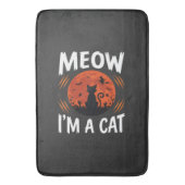 Tapis De Bain Graphisme de silhouette de chat de lune drôle d'Ha (devant Vertical)