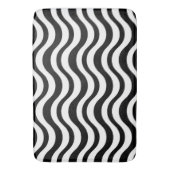 Tapis De Bain Gras Abstrait Ondulé Noir et Blanc (devant Vertical)