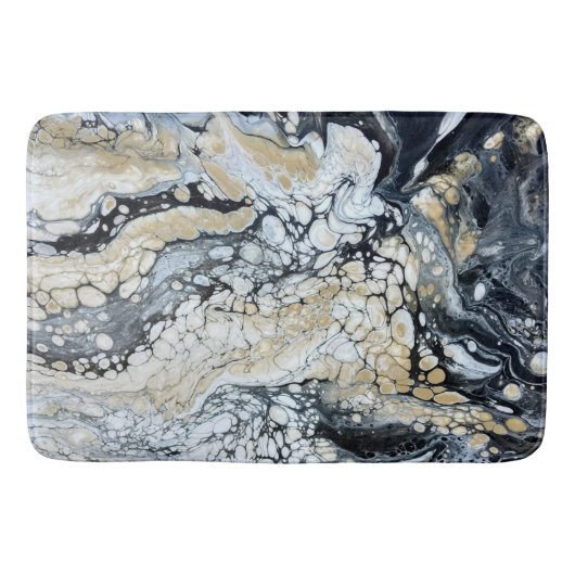 Tapis De Bain Gras Black Gold & White Large Bathmat (Devant)