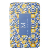 Tapis De Bain Gras Bleu Italien Positano Lemon (devant Vertical)