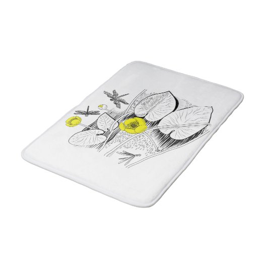 Tapis De Bain Gravure de nénuphars (Angle)