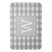 Tapis De Bain Gray Buffalo Plaid Monogram Mat (devant Vertical)